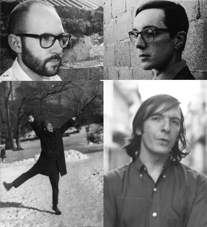 Fundadores del Núcleo Música Nueva: Coriún Aharonián, Ariel Martínez, Conrado SIlva y Daniel Viglietti